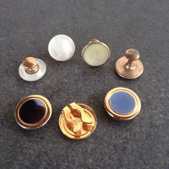 Vintage MOP Studs and Button Covers - Picture 3 of 3